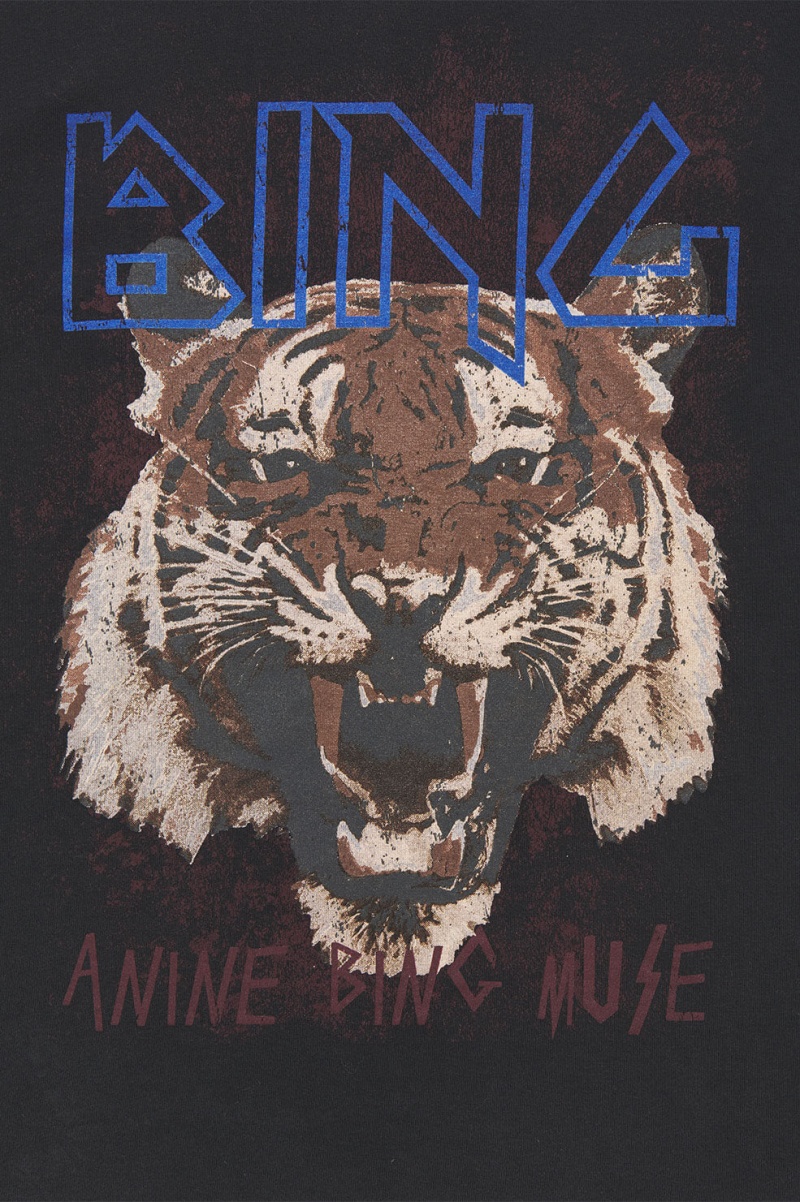 T Shirts Anine Bing Tiger Noir Femme | BRF-7072104